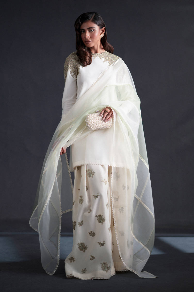 MNR | Chai Coffee Luxury Pret | Mint To Be - by - Libasekhas UK - Registered Vendor of : MNR - 100% Original Designer Dresss