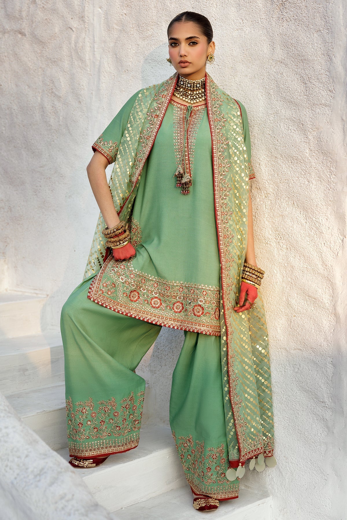 Charizma | Festive Pret | CMA-5-017 G S / Green / Raw Silk Charizma | Festive Pret | CMA-5-017 G S / Green / Raw Silk