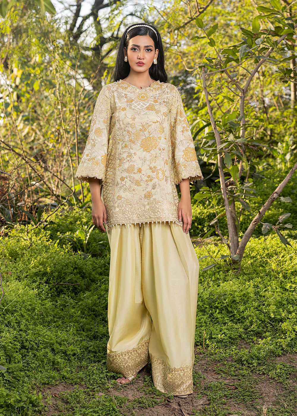 HSY | Summer Edit | Butter Yellow - by Libasekhas UK - Registered Vendor of : HSY - 100% Original Designer Dress