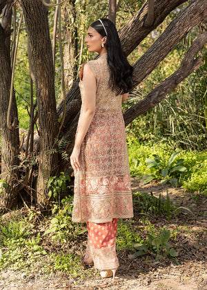 HSY | Summer Edit | Peach Terracotta - by Libasekhas UK - Registered Vendor of : HSY - 100% Original Designer Dress