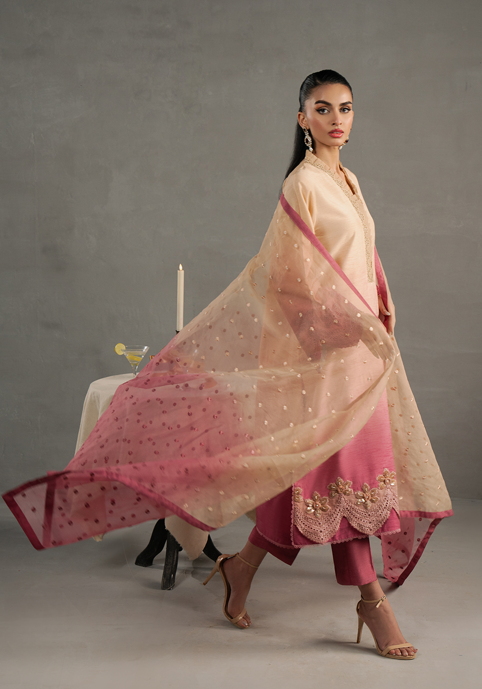 Zarqash | Silk Edit | ZQS 002 Rosèa - by - Libasekhas UK - Registered Vendor of : Zarqash - 100% Original Designer Dresss