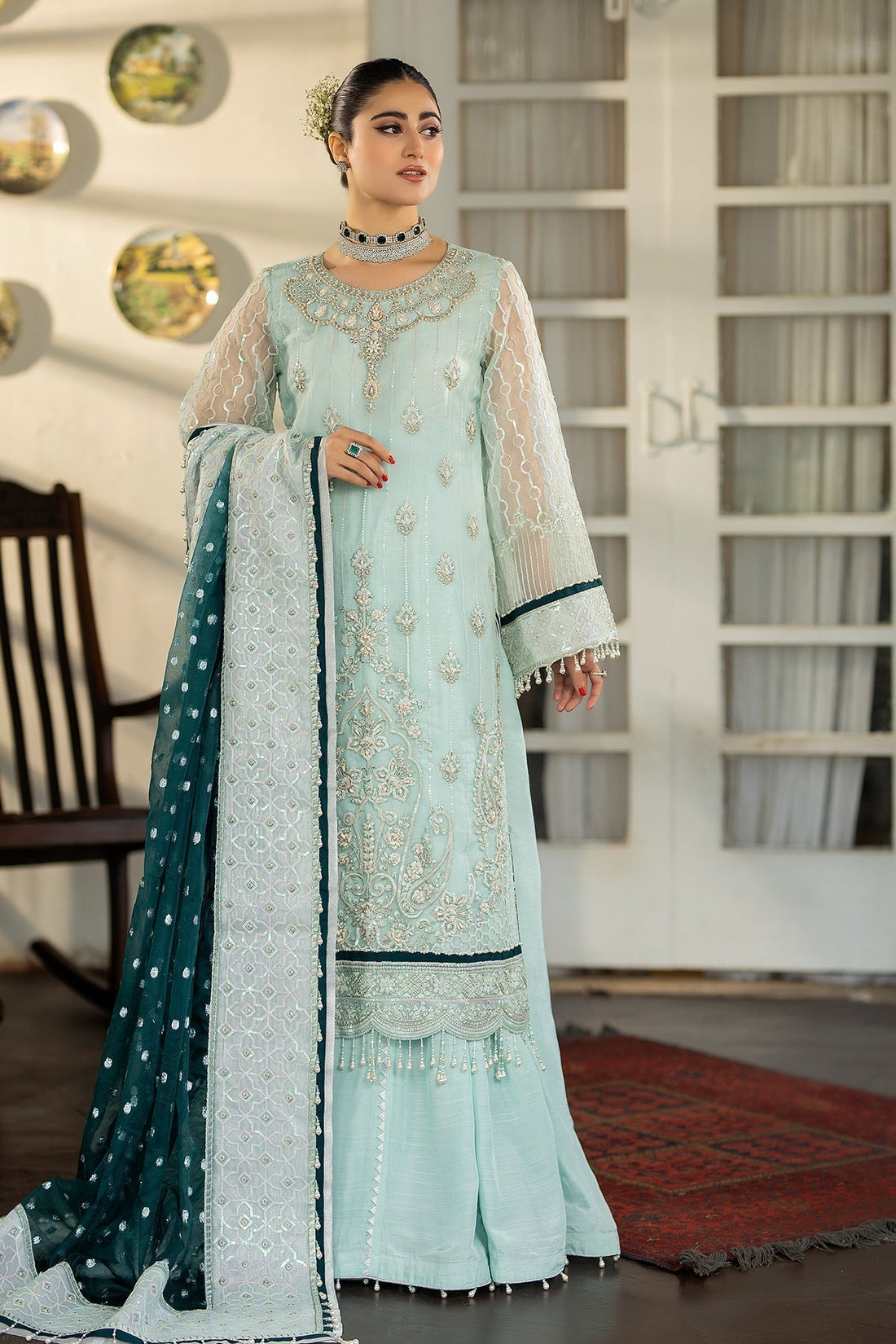 Raeesa Premium | Dehleez Formals | DL-1022 Afsaana -E- Poshak - by - Libasekhas UK - Registered Vendor of : Raeesa Premium - 100% Original Designer Dresss