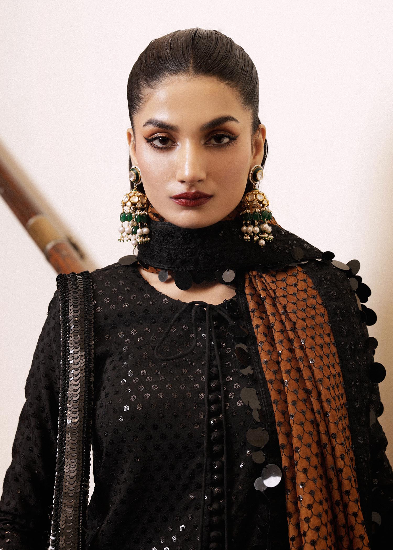 Hussain Rehar | Luxury Pret SS 24 | Khaki - by - Libasekhas UK - Registered Vendor of : Hussain Rehar - 100% Original Designer Dresss