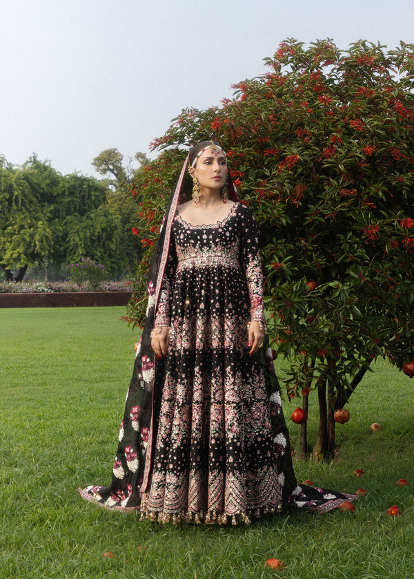 Hussain Rehar| Festive Unstitched 26 | Black Maxi- Shahnoor