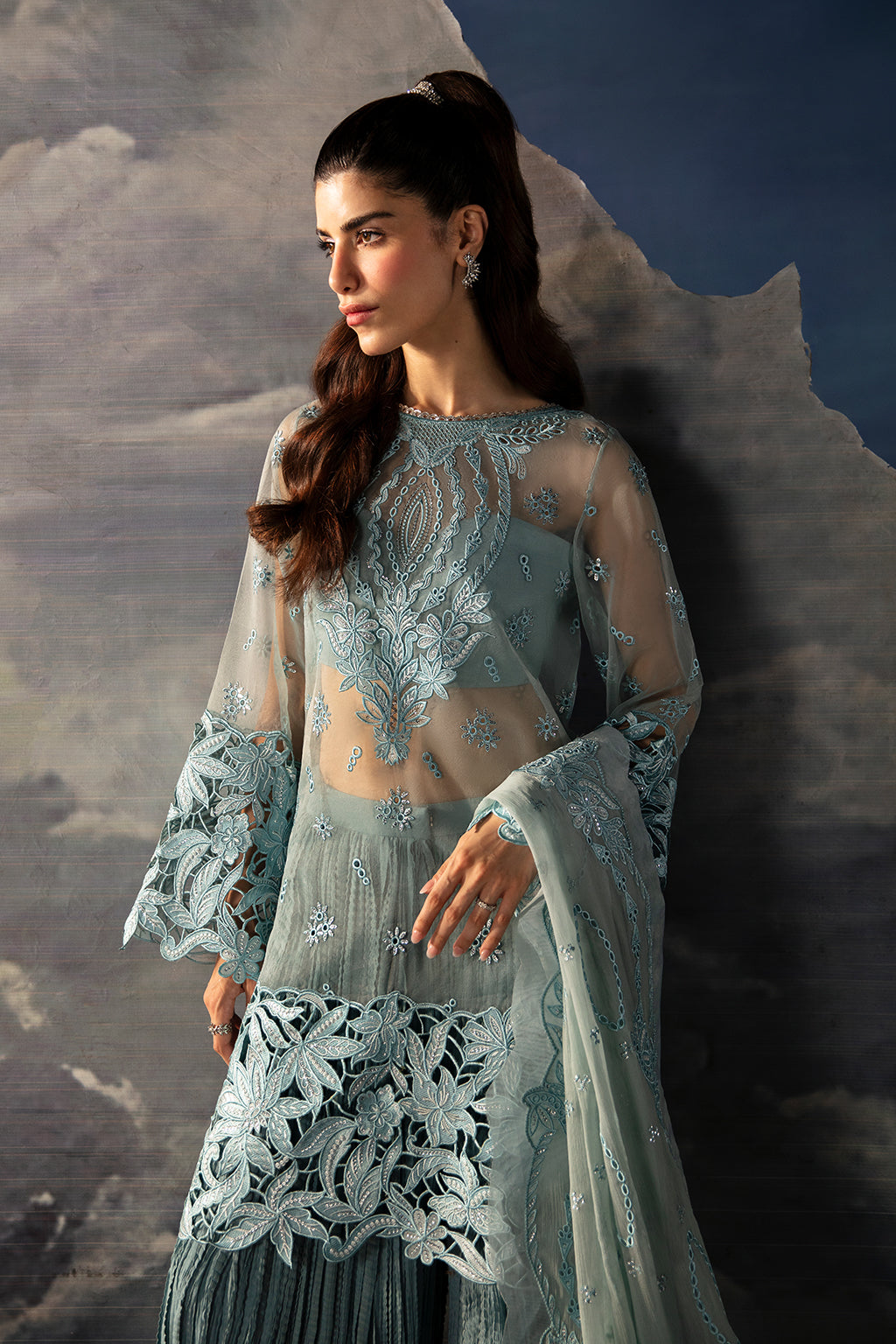 Afrozeh | La Fuchsia Festive 24 | Astra - by - Libasekhas UK - Registered Vendor of : Afrozeh - 100% Original Designer Dresss