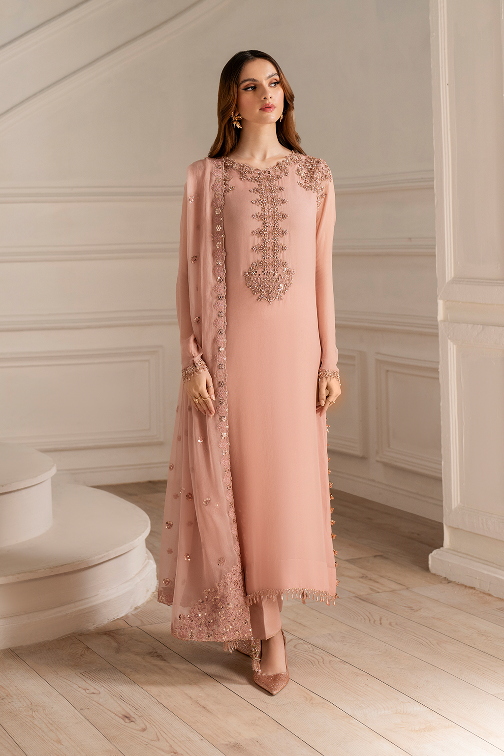 Iznik I Festive Formal I UE-479 Embroidered Chiffon - by Libasekhas UK - Registered Vendor of : Iznik - 100% Original Designer Dress