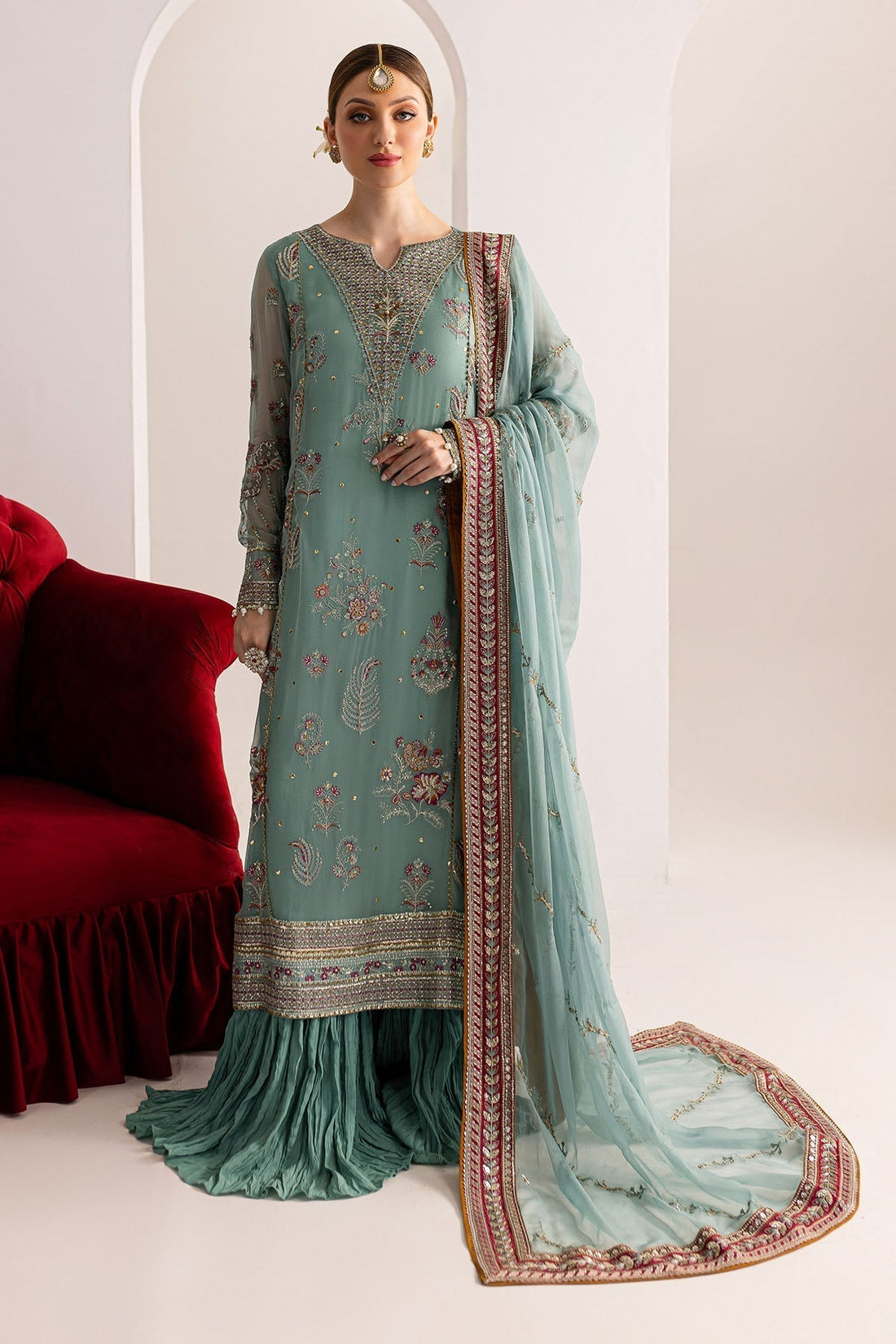 Nureh | Fancy Formals | NP-512 - by - Libasekhas UK - Registered Vendor of : Nureh - 100% Original Designer Dresss