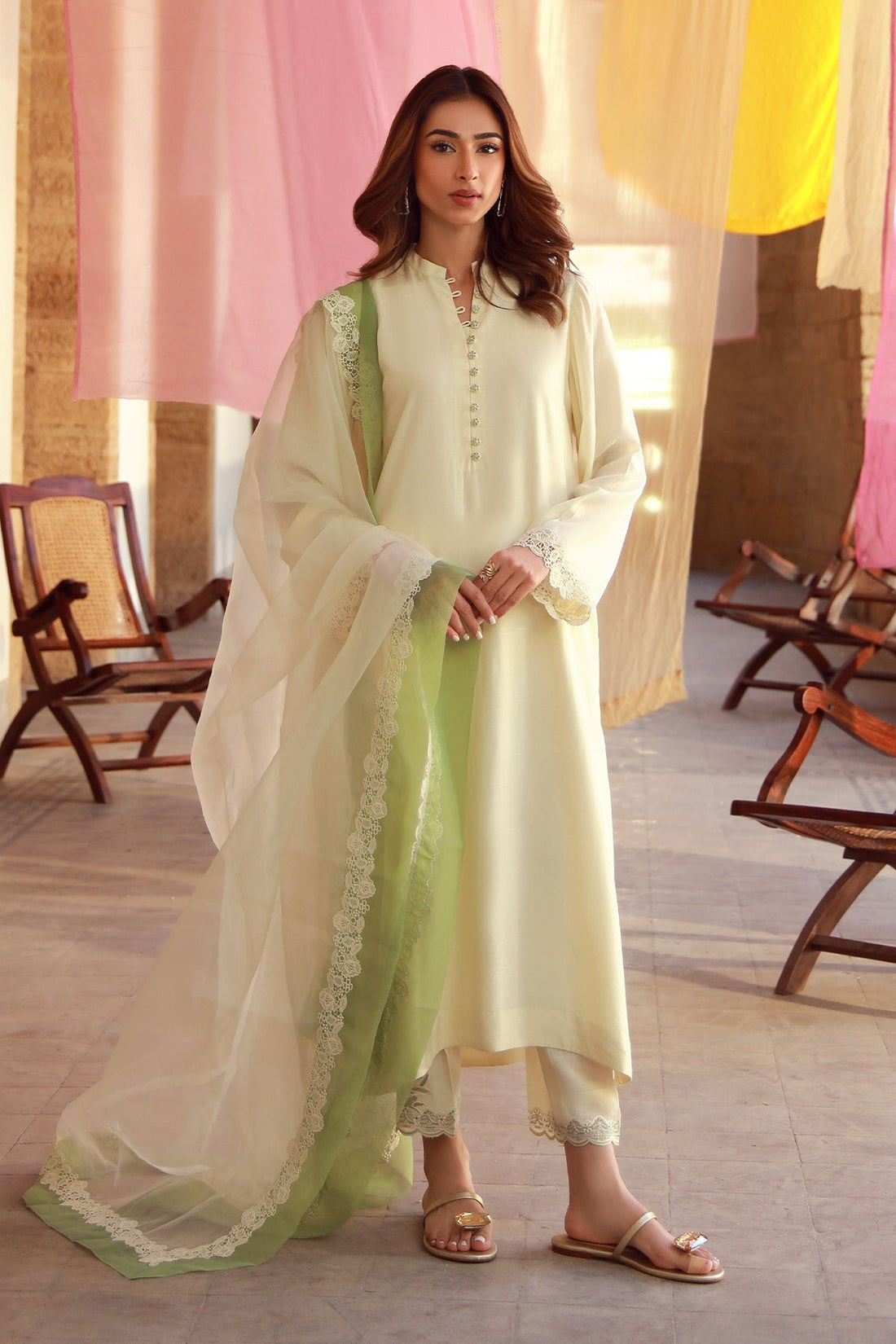 Sahar | Luxe Pret 25 | Ivory Meadow - by - Libasekhas UK - Registered Vendor of : Sahar - 100% Original Designer Dresss