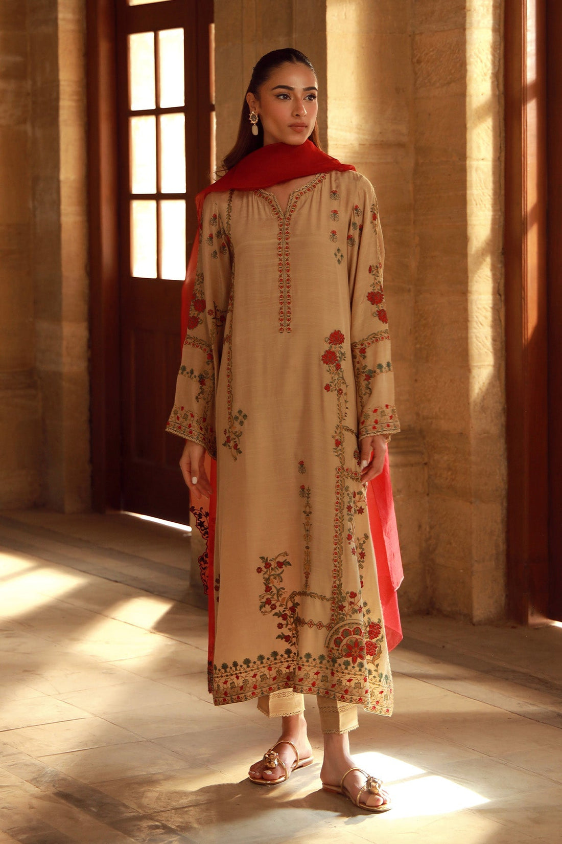 Sahar | Luxe Pret 25 | Crimson Bronze - by - Libasekhas UK - Registered Vendor of : Sahar - 100% Original Designer Dresss