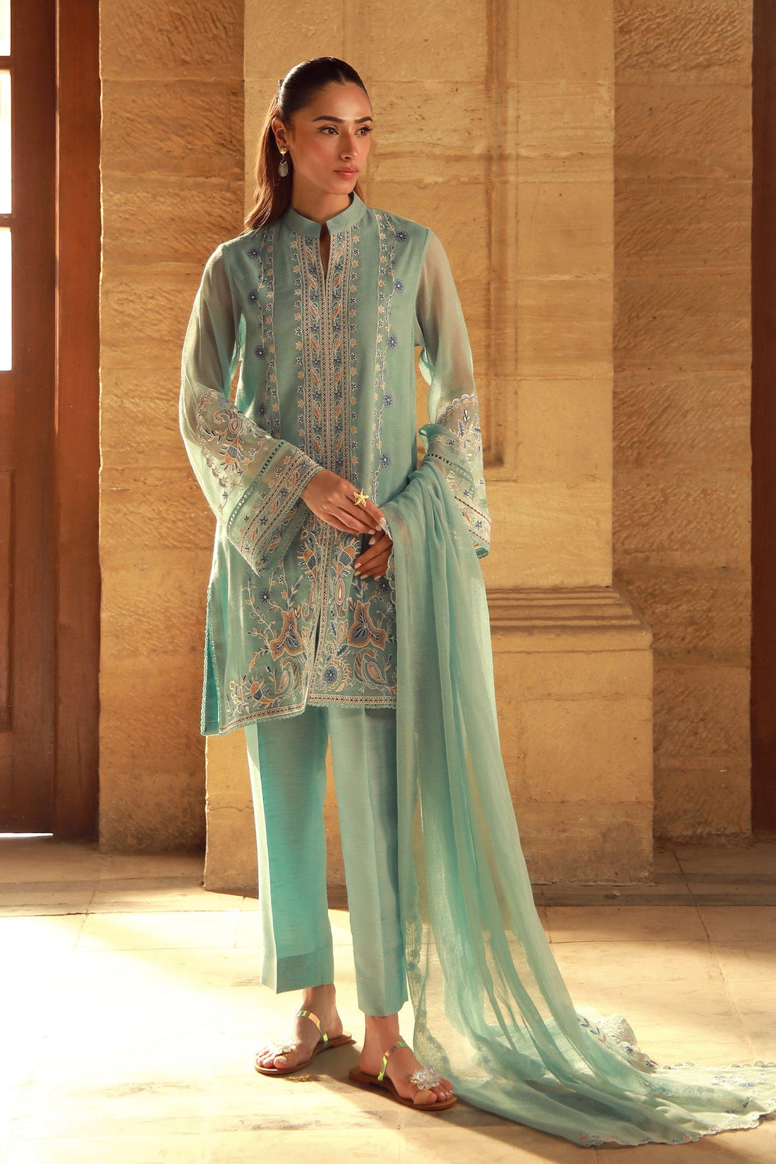 Sahar | Luxe Pret 25 | Persian Turquoise - by - Libasekhas UK - Registered Vendor of : Sahar - 100% Original Designer Dresss