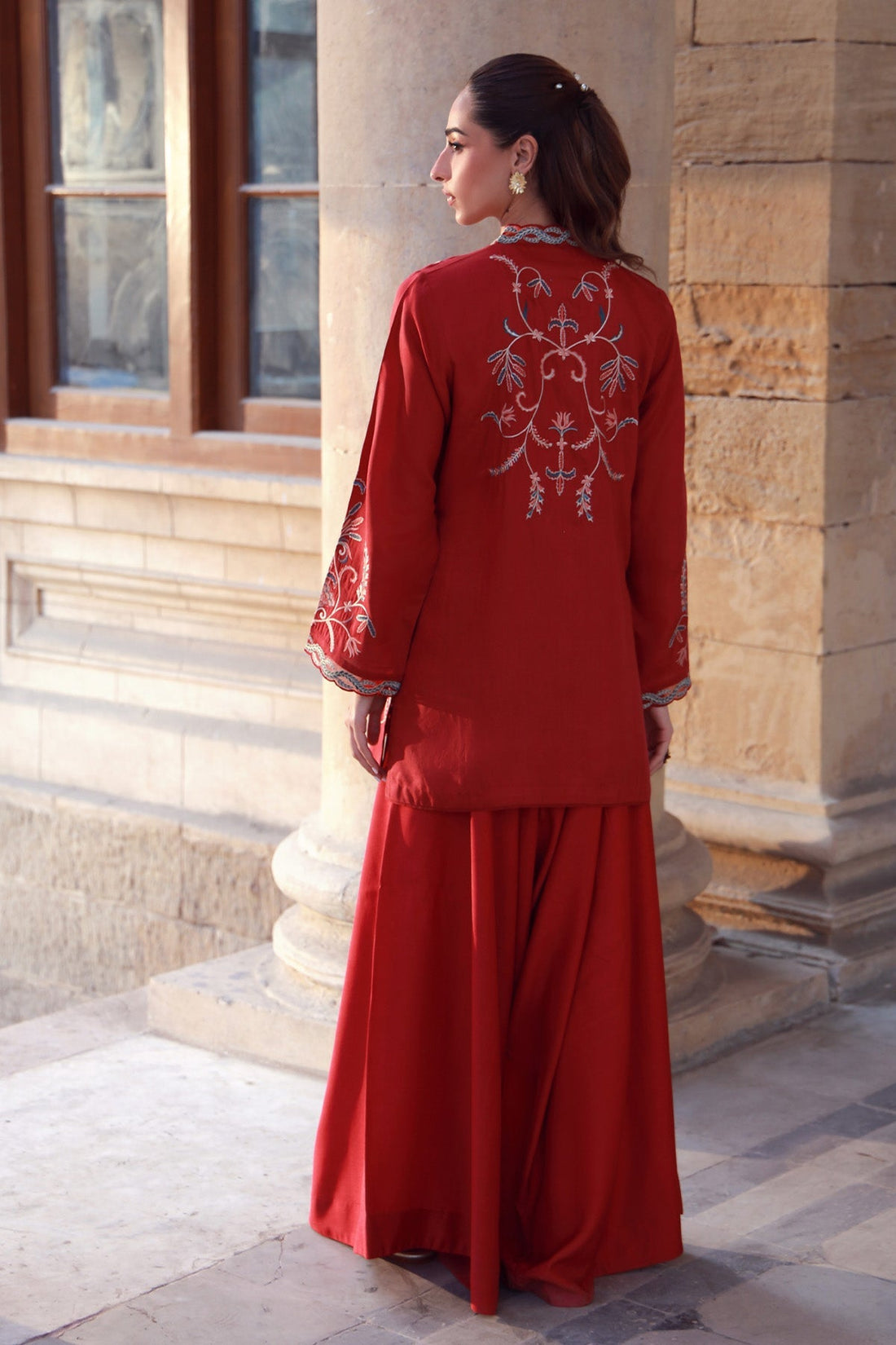 Sahar | Luxe Pret 25 | Crimson Garden - by - Libasekhas UK - Registered Vendor of : Sahar - 100% Original Designer Dresss
