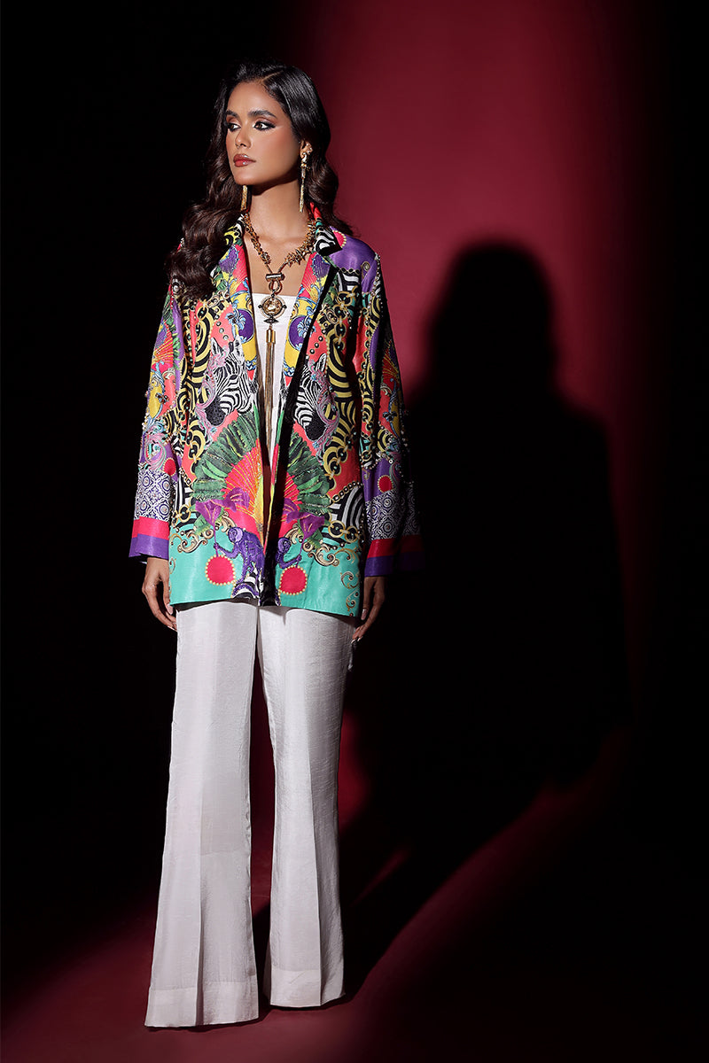 Wardha Saleem | Luxury Pret Fusion Wear | SAFARI JACKET WITH JUMPSUIT (2PC) - by - Libasekhas UK - Registered Vendor of : Wardha Saleem - 100% Original Designer Dresss