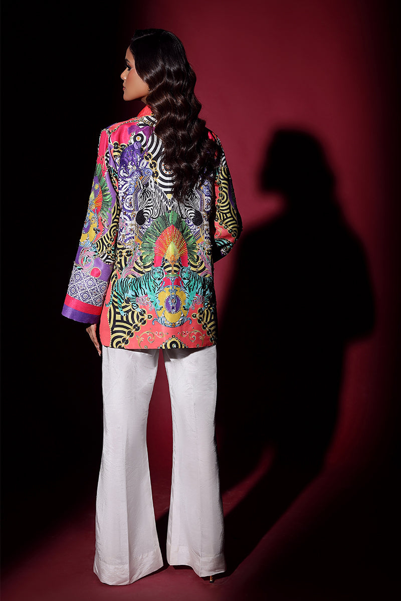 Wardha Saleem | Luxury Pret Fusion Wear | SAFARI JACKET WITH JUMPSUIT (2PC) - by - Libasekhas UK - Registered Vendor of : Wardha Saleem - 100% Original Designer Dresss