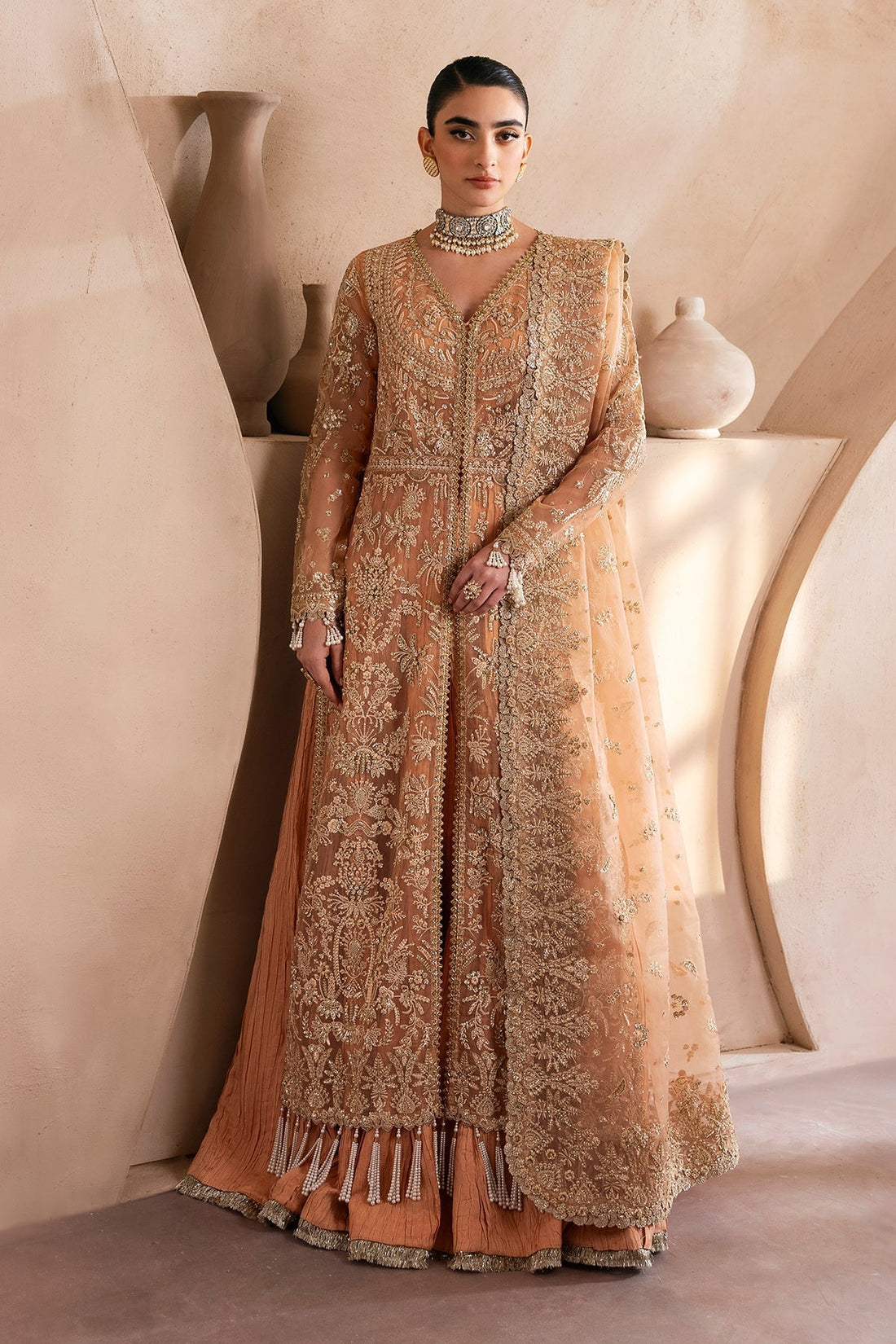 Emaan Adeel | Clay Couture | CAMELIA - by - Libasekhas UK - Registered Vendor of : Emaan Adeel - 100% Original Designer Dresss
