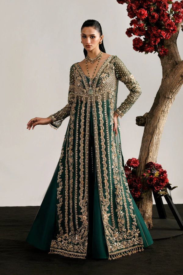 Akbar Aslam | Amour | Green Gown & Sharara-Mirage