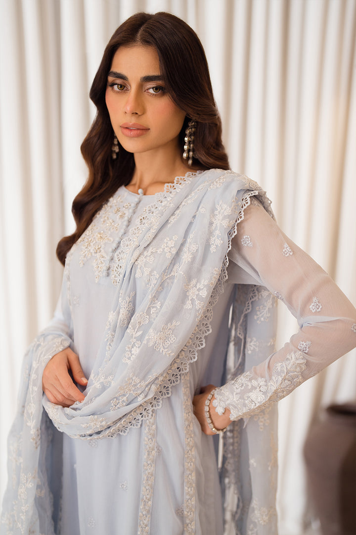 Azure | Ensembles Embroidered Formals | Serenity Sky - by - Libasekhas UK - Registered Vendor of : Azure - 100% Original Designer Dresss