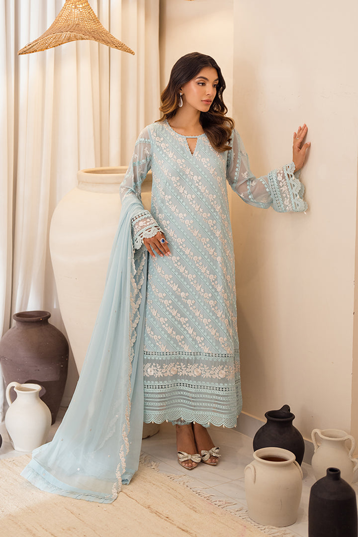Azure | Ensembles Embroidered Formals | Mint Glaze - by - Libasekhas UK - Registered Vendor of : Azure - 100% Original Designer Dresss