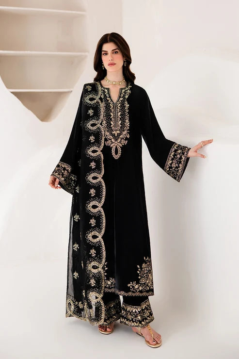 Emaan Adeel | Velvet Affair | BlackTrouser & Shirt -VERA