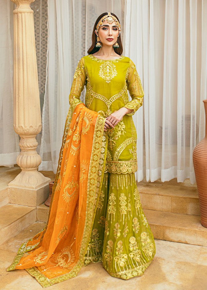 Daud Abbas | Formals Collection | Henna - by - Libasekhas UK - Registered Vendor of : Daud Abbas - 100% Original Designer Dresss