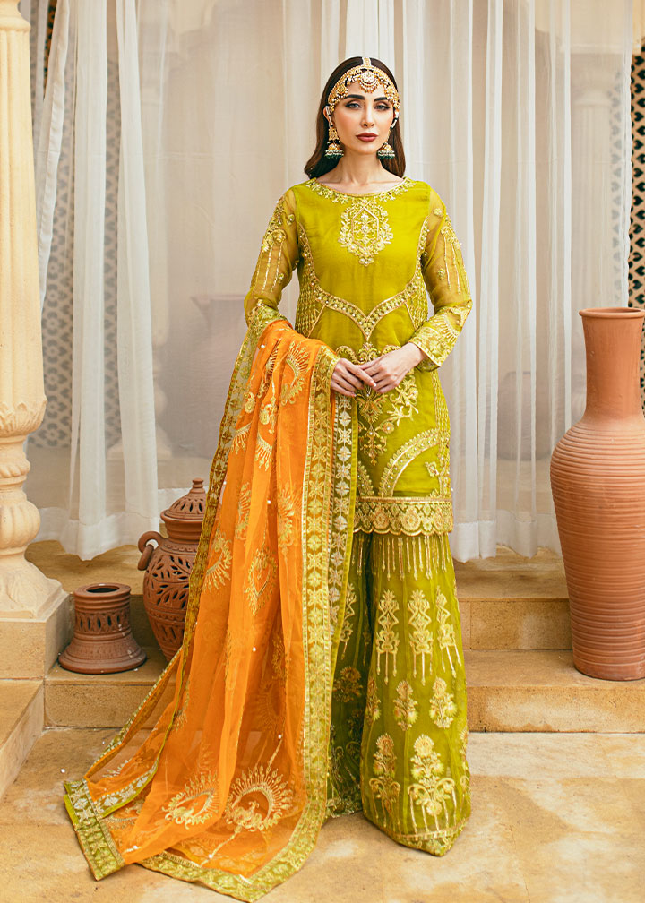 Daud Abbas | Formals Collection | Henna - by - Libasekhas UK - Registered Vendor of : Daud Abbas - 100% Original Designer Dresss