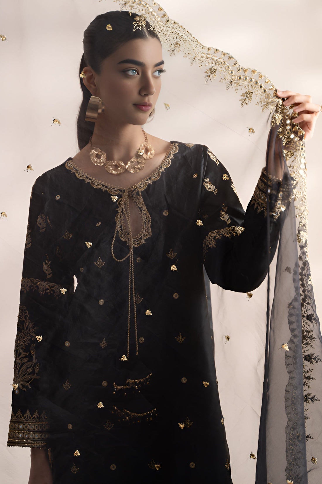Charizma | Festive Pret | STM23-02 BLACK - by - Libasekhas UK - Registered Vendor of : Charizma - 100% Original Designer Dresss