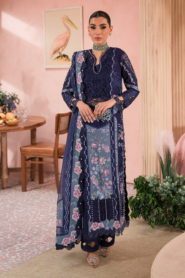 Afrozeh | The Pinted Grden Lawn 24 | Bluebell - by - Libasekhas UK - Registered Vendor of : Afrozeh - 100% Original Designer Dresss
