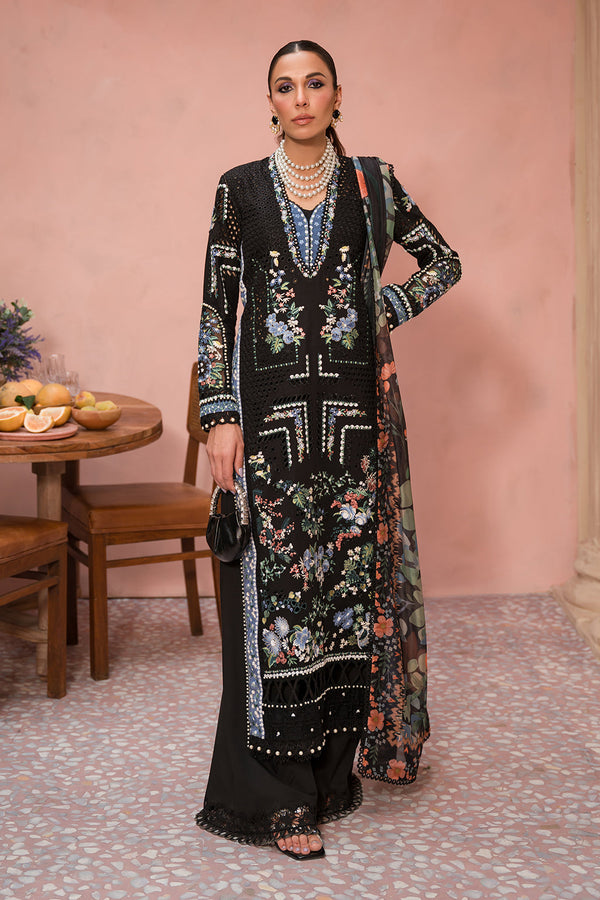 Afrozeh | The Pinted Grden Lawn 24 | Midnight Muse - by - Libasekhas UK - Registered Vendor of : Afrozeh - 100% Original Designer Dresss