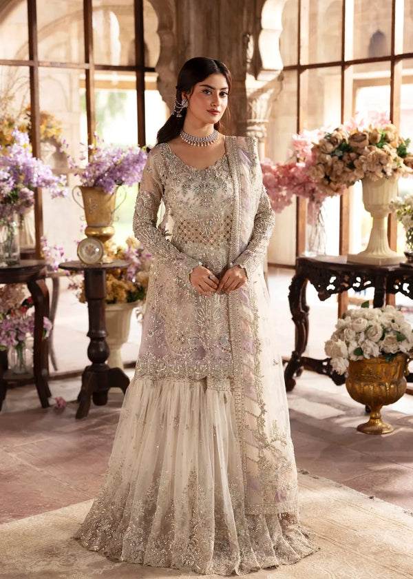 Kanwal Malik| Maahi-Festive Unstitched'26 | Ivory Garara & Shirt - Roshani