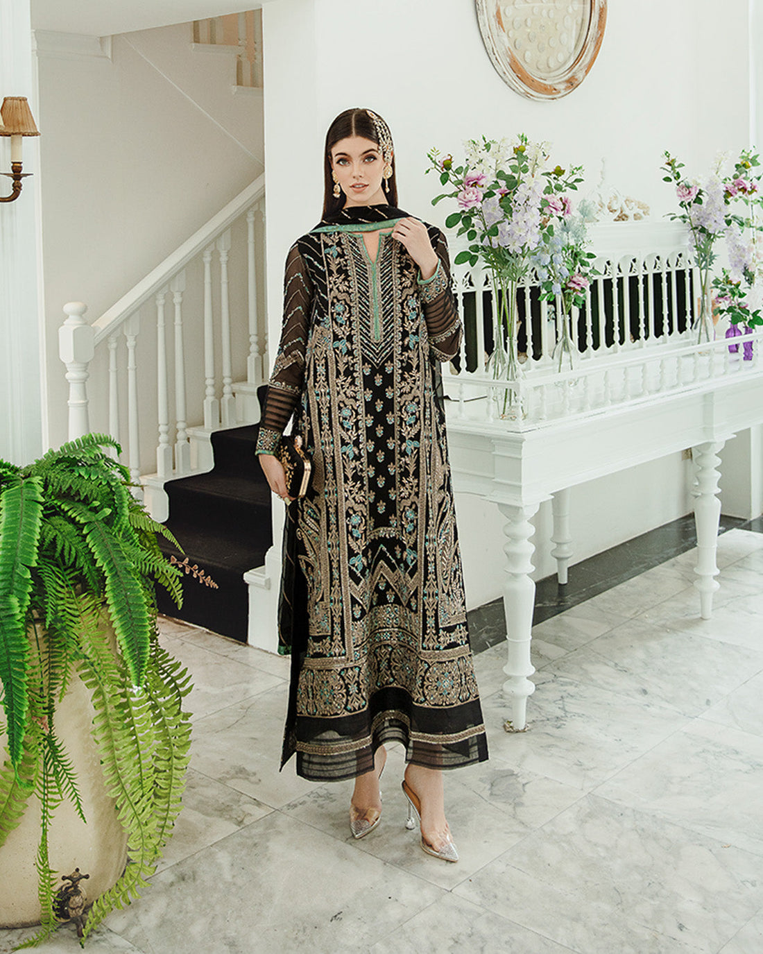 Maryum n Maria | Freesia Ariya Formals |  SW23-507 - Black - Iman - by - Libasekhas UK - Registered Vendor of : Maryam N Maria - 100% Original Designer Dresss
