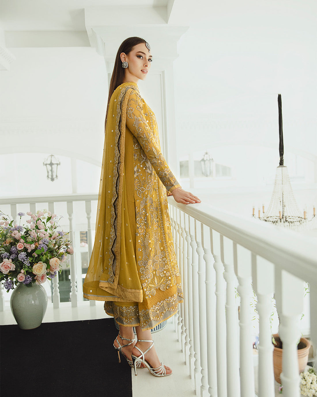 Maryum n Maria | Freesia Ariya Formals | SW23-510 - Ocher - Laleh - by - Libasekhas UK - Registered Vendor of : Maryam N Maria - 100% Original Designer Dresss
