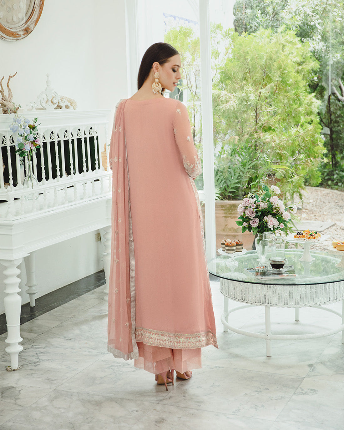 Maryum n Maria | Freesia Ariya Formals | SW23-503 - Pink Nude - Negar - by - Libasekhas UK - Registered Vendor of : Maryam N Maria - 100% Original Designer Dresss