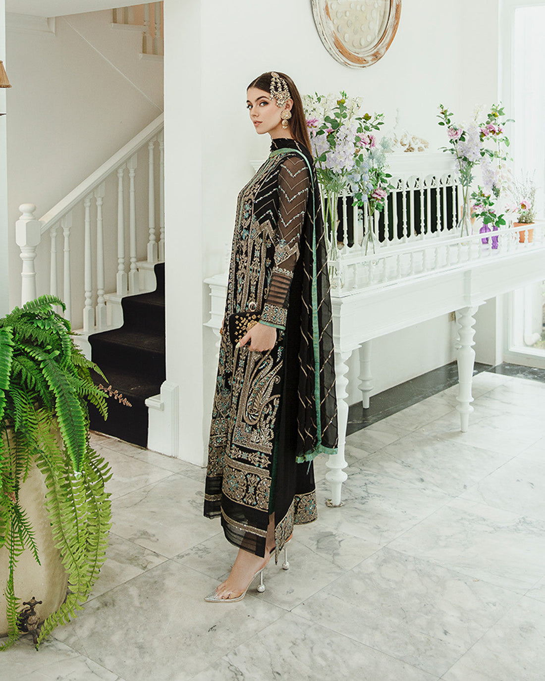 Maryum n Maria | Freesia Ariya Formals |  SW23-507 - Black - Iman - by - Libasekhas UK - Registered Vendor of : Maryam N Maria - 100% Original Designer Dresss