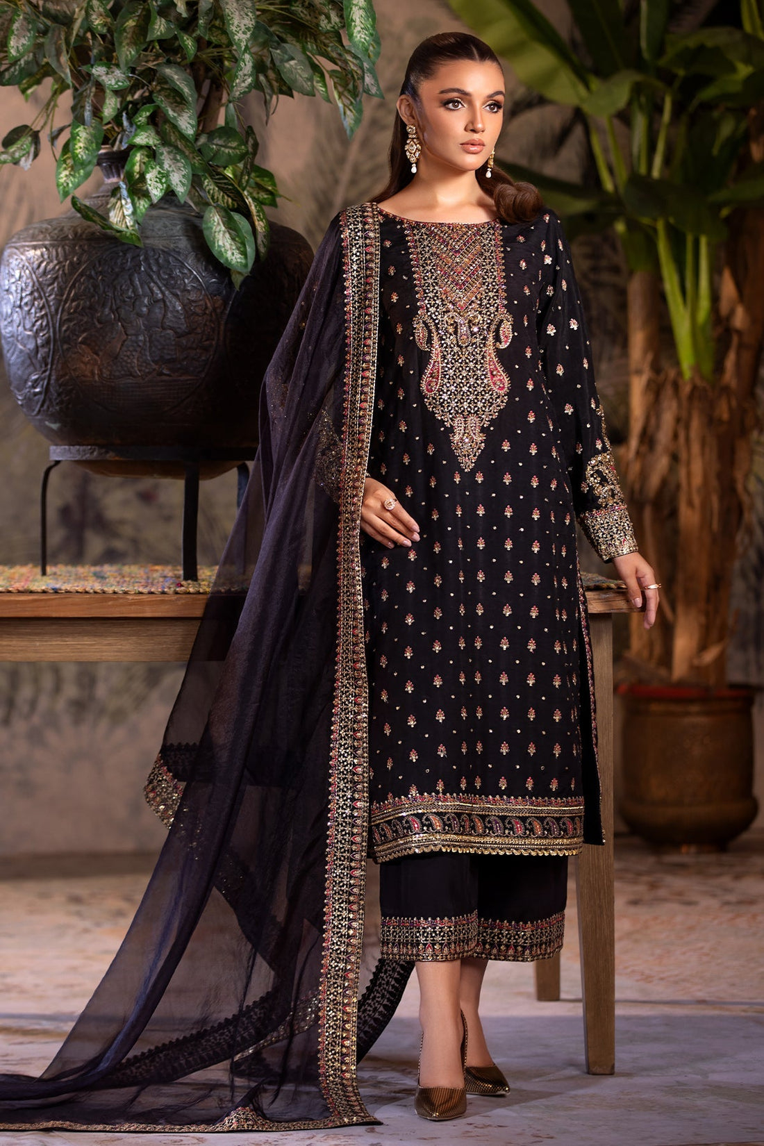 Charizma | Festive Pret | CMA-4-050 BLACK - by - Libasekhas UK - Registered Vendor of : Charizma - 100% Original Designer Dresss