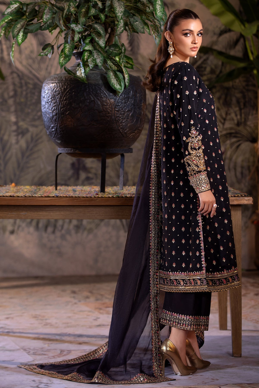 Charizma | Festive Pret | CMA-4-050 BLACK - by - Libasekhas UK - Registered Vendor of : Charizma - 100% Original Designer Dresss
