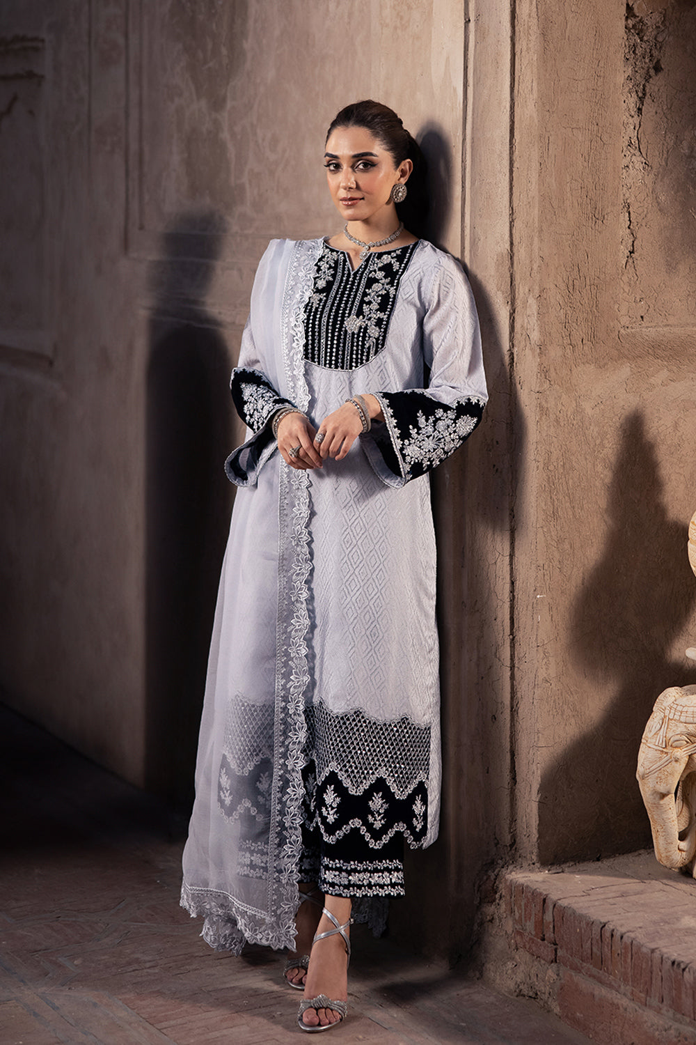 Azure | Vogue Formals | Celestial Silver - by - Libasekhas UK - Registered Vendor of : Azure - 100% Original Designer Dresss