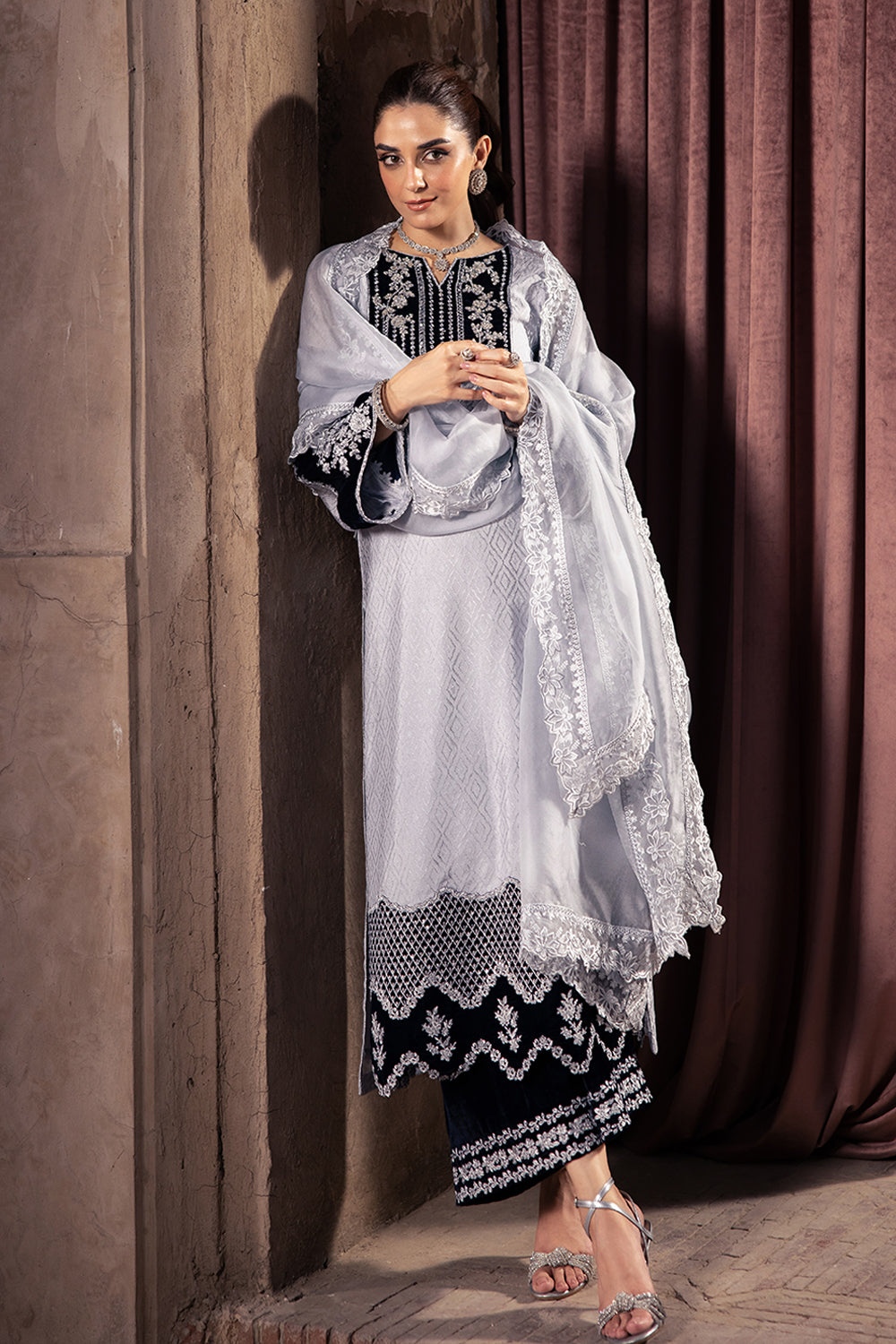 Azure | Vogue Formals | Celestial Silver - by - Libasekhas UK - Registered Vendor of : Azure - 100% Original Designer Dresss