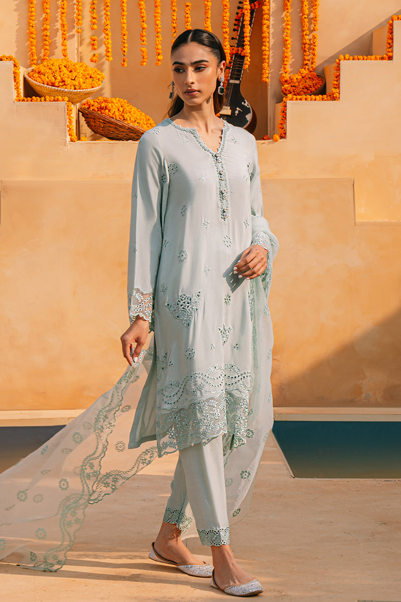 Cross Stitch | Eid Collection | CLOUD BURST - by - Libasekhas UK - Registered Vendor of : Cross Stitch - 100% Original Designer Dresss