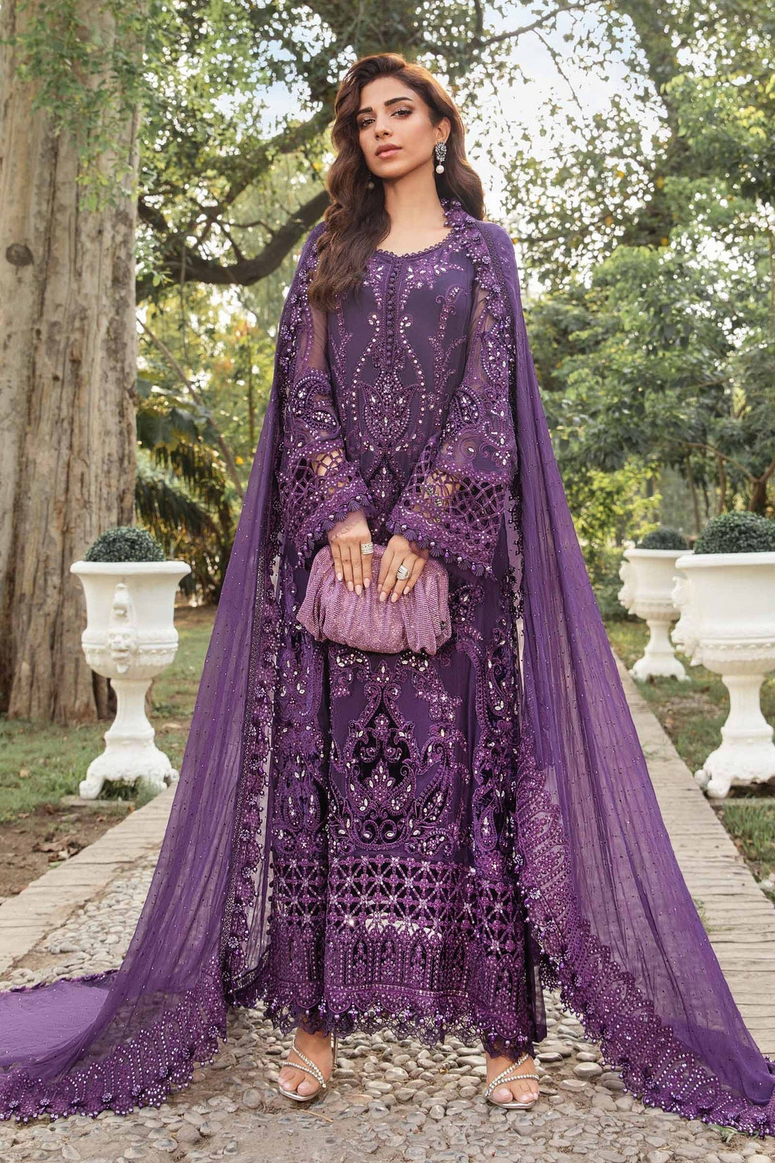 Maria B | Chiffon Formals 24 | Chiffon Suit | MPC-24-102 - by - Libasekhas UK - Registered Vendor of : Maria B - 100% Original Designer Dresss