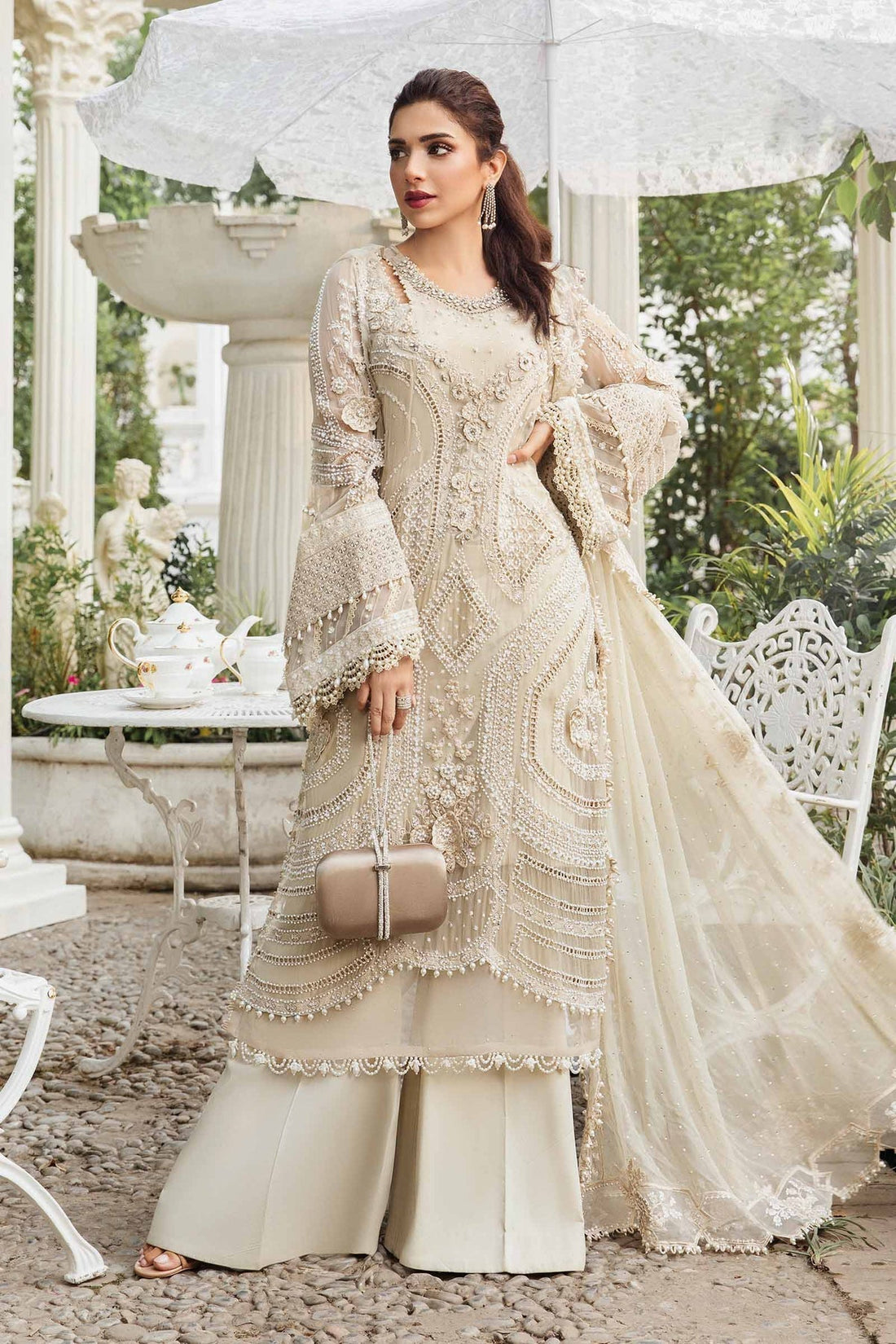 Maria B | Chiffon Formals 24 | Chiffon Suit | MPC-24-104 - by - Libasekhas UK - Registered Vendor of : Maria B - 100% Original Designer Dresss