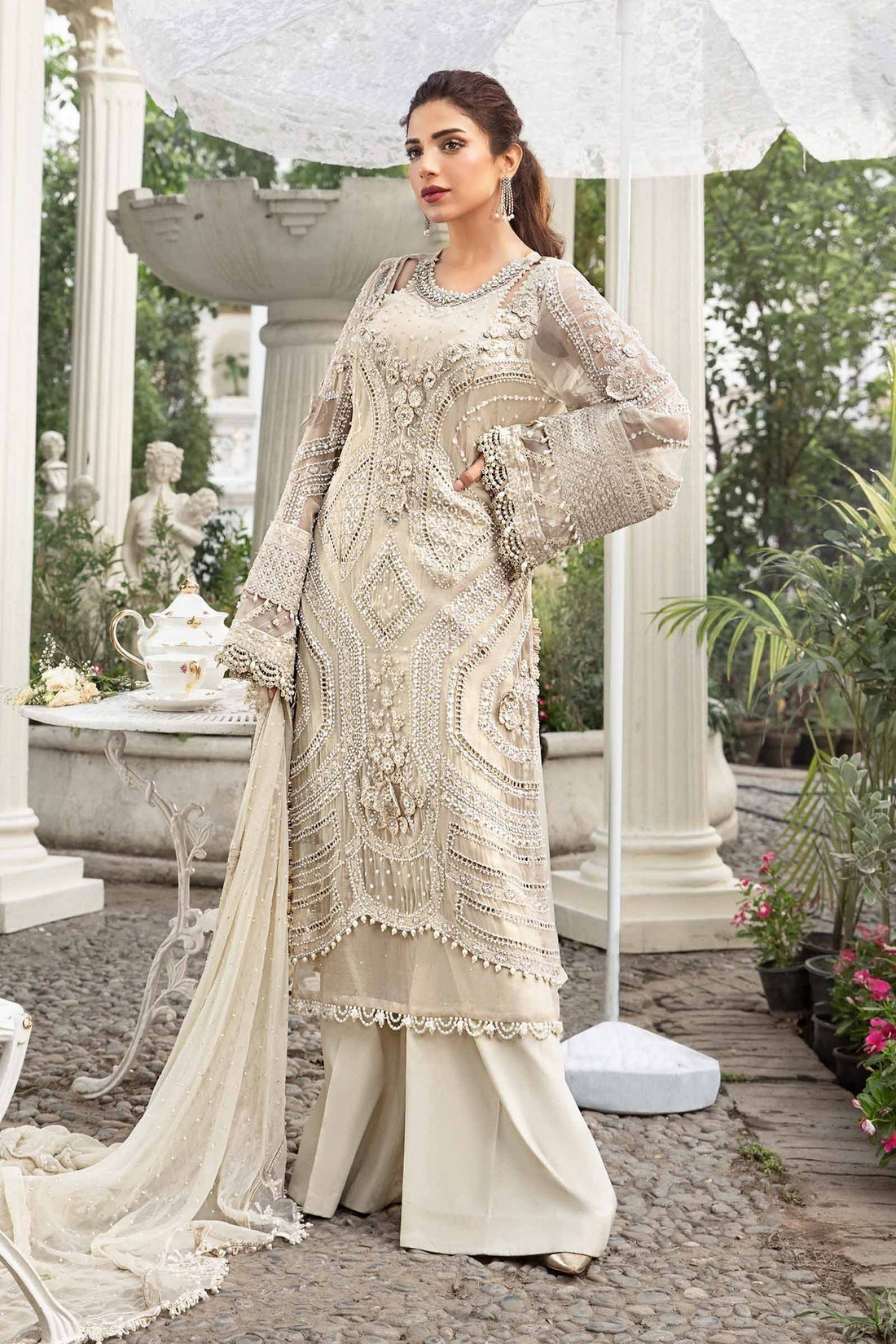Maria B | Chiffon Formals 24 | Chiffon Suit | MPC-24-104 - by - Libasekhas UK - Registered Vendor of : Maria B - 100% Original Designer Dresss
