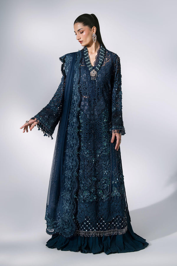 Maria B | Unstitched Mbroidered | BD-3106-Peacock Blue-Default