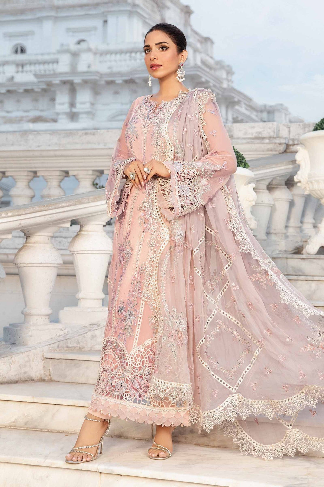 Maria B | Chiffon Formals 24 | Chiffon Suit | MPC-24-106 - by - Libasekhas UK - Registered Vendor of : Maria B - 100% Original Designer Dresss