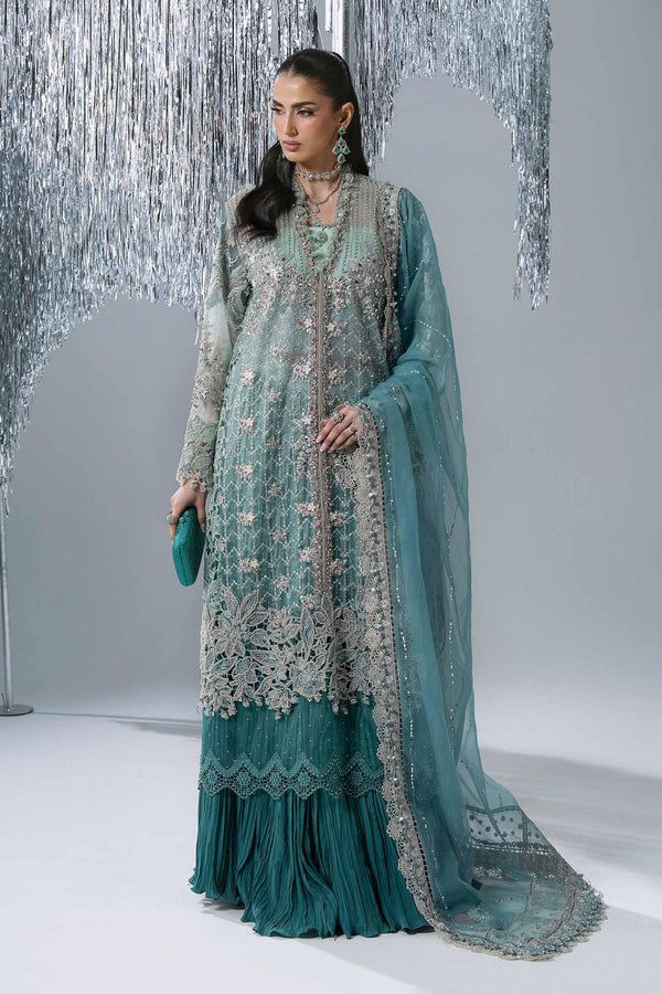 Maria B | Unstitched Mbroidered | BD-3107-Sea Green-Default