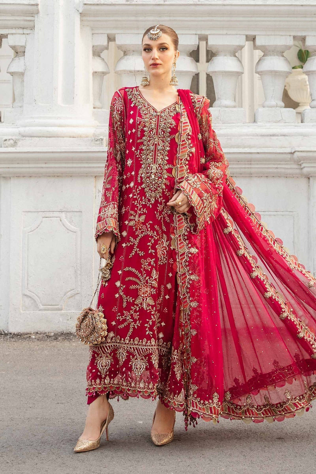 Maria B | Chiffon Formals 24 | Chiffon Suit | MPC-24-107 - by - Libasekhas UK - Registered Vendor of : Maria B - 100% Original Designer Dresss