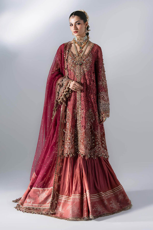 Maria B | Unstitched Mbroidered | BD-3108-Deep Salmon pink-Default