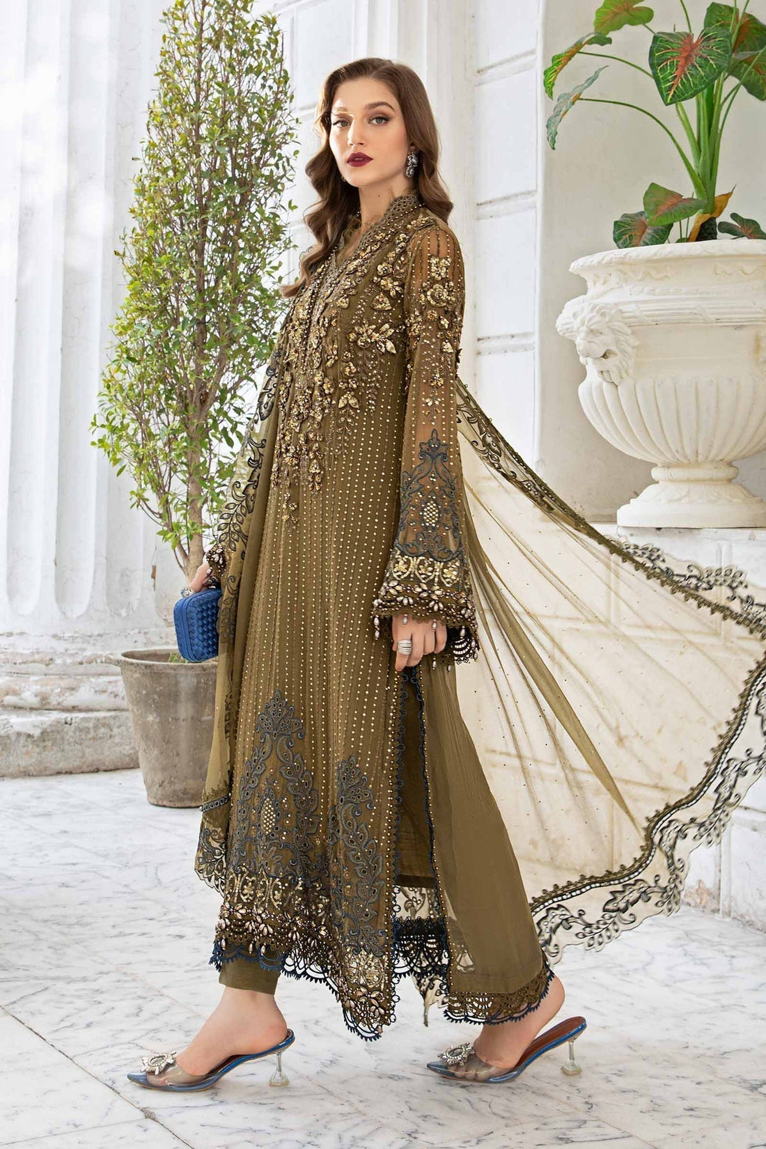 Maria B | Chiffon Formals 24 | Chiffon Suit | MPC-24-108 - by - Libasekhas UK - Registered Vendor of : Maria B - 100% Original Designer Dresss