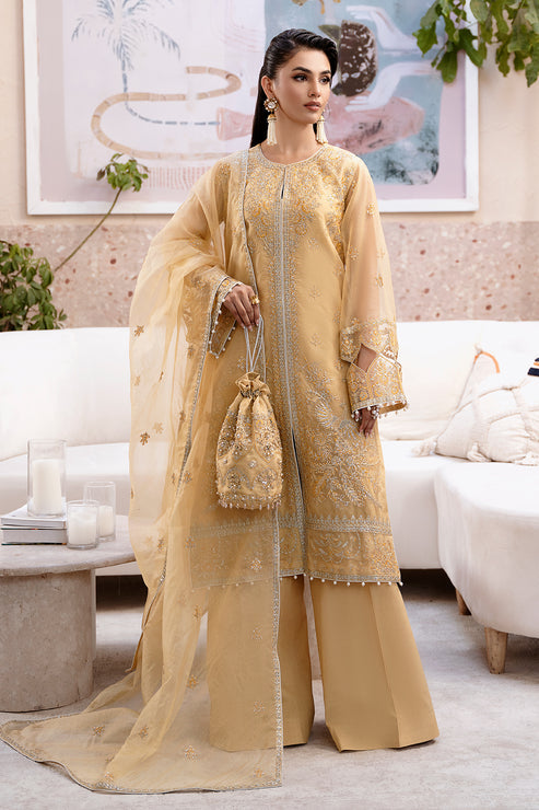 Zarposh | Elara Formals | Zard - by - Libasekhas UK - Registered Vendor of : Zarposh - 100% Original Designer Dresss