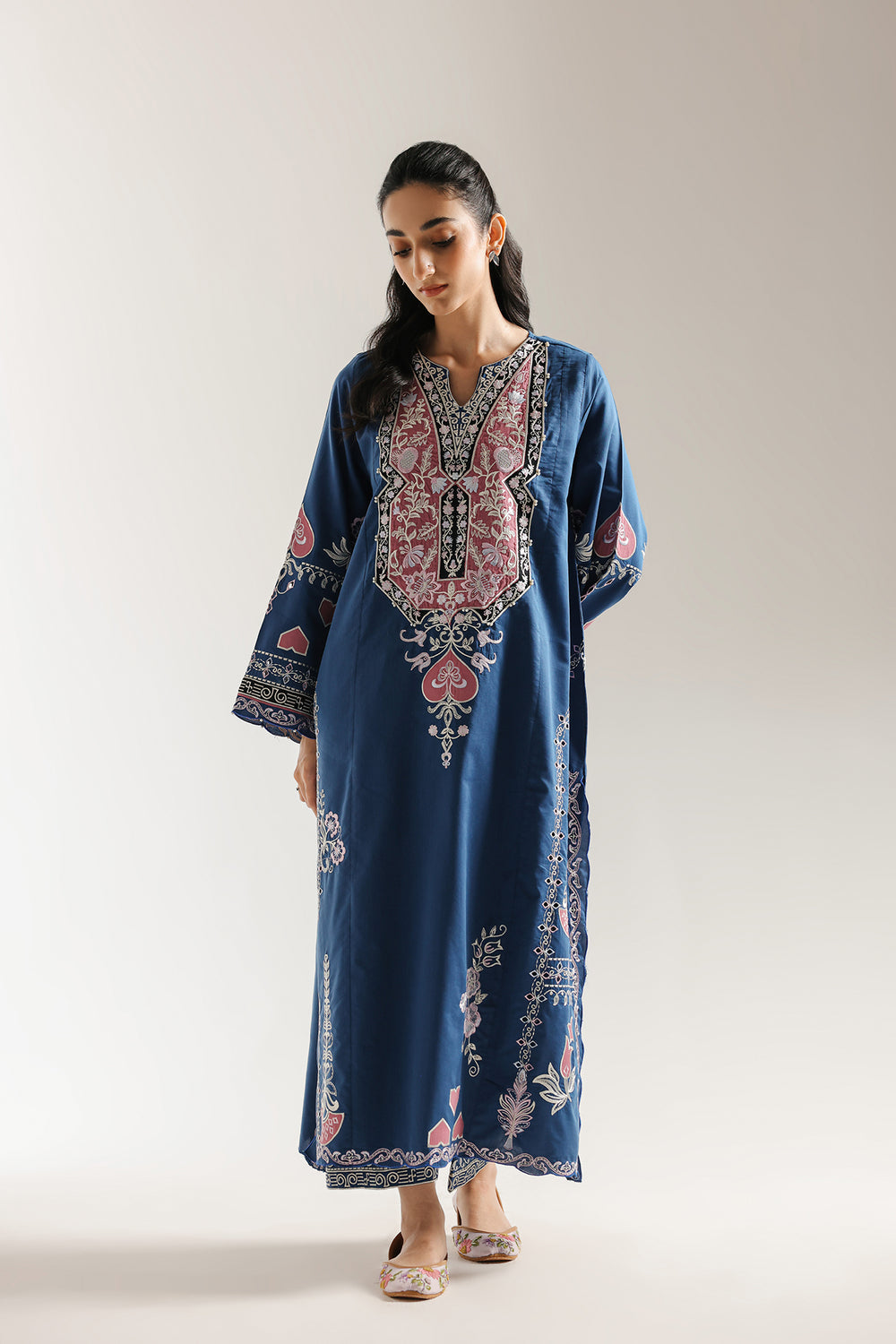 green emerald velvet dress Embroidered Linen Tunic with Ethnic Embroidery Fashion Beach Dress Xs / Blue / Midi main image 1