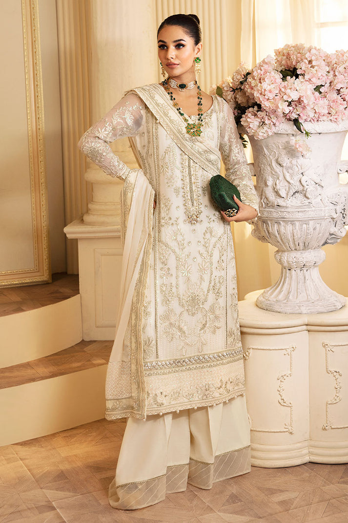 Gulaal | Embroidered Chiffon 24 | Delphine - by - Libasekhas UK - Registered Vendor of : Gulaal - 100% Original Designer Dresss