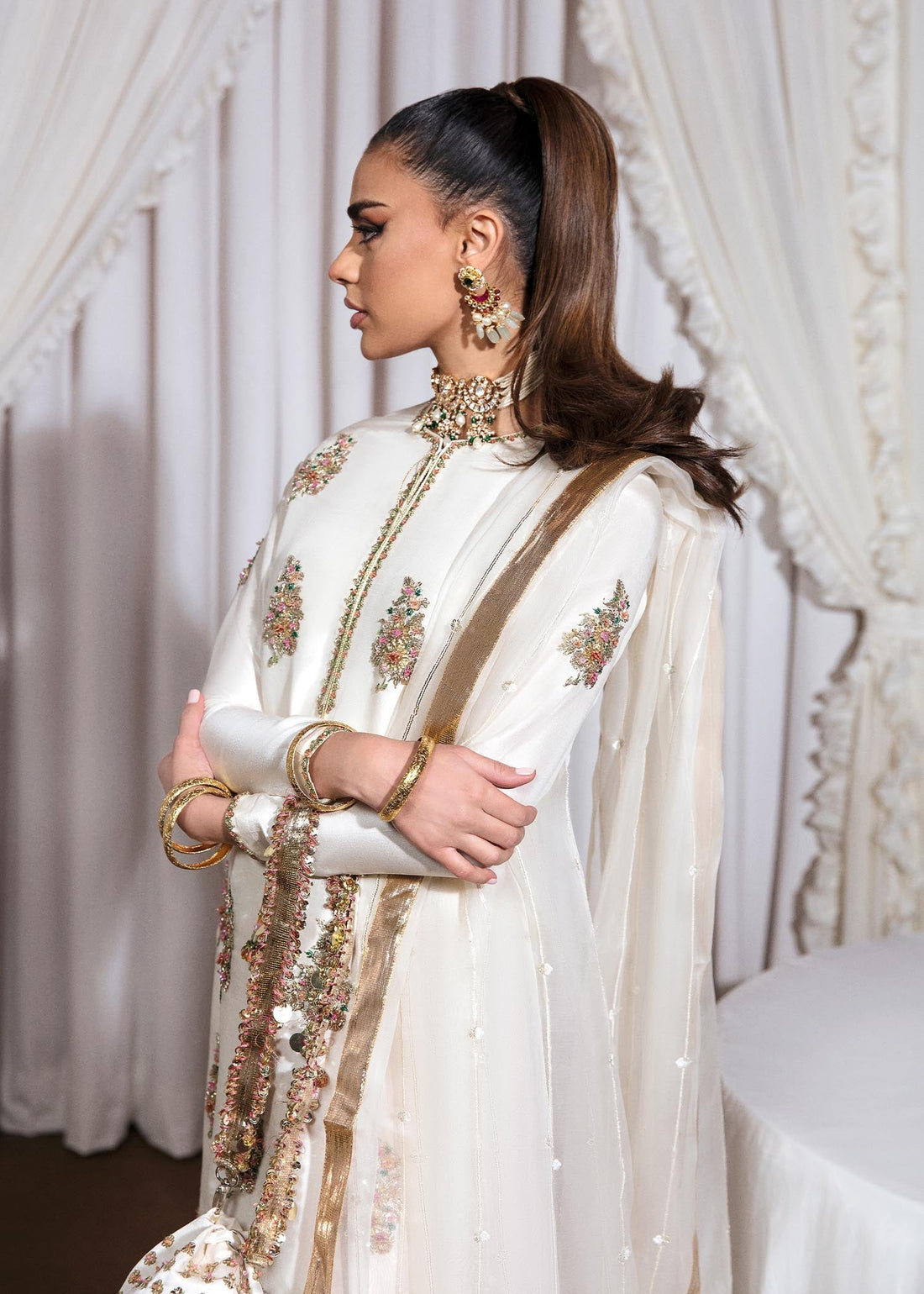 Hussain Rehar | Basic Not Basic |  Blanc - by - Libasekhas UK - Registered Vendor of : Hussain Rehar - 100% Original Designer Dresss